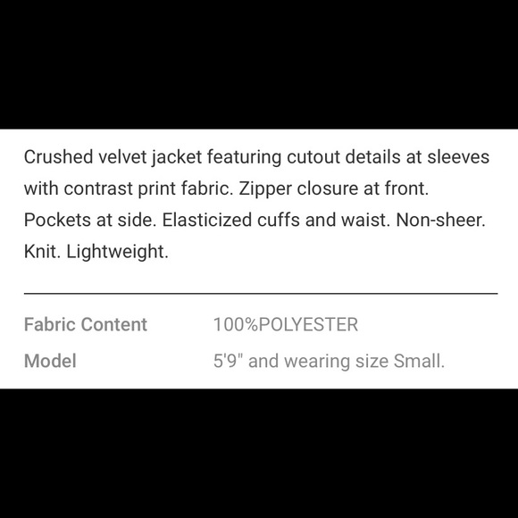 💼S-L🌳Venice Lux Velvet Bomber Jacket Floral Pop - Picture 12 of 12